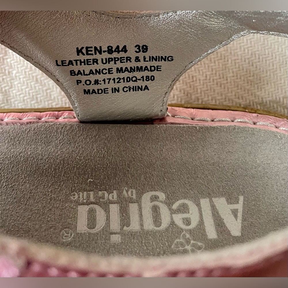 Alegria PG Lite Metallic Pink T- Strap Open Toe sandal women size 39/ 8.5. - Picture 6 of 7